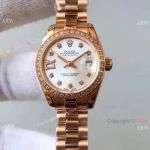 Best Replica Rolex Datejust Rose Gold President Band Diamond Star Copy Watch for sale